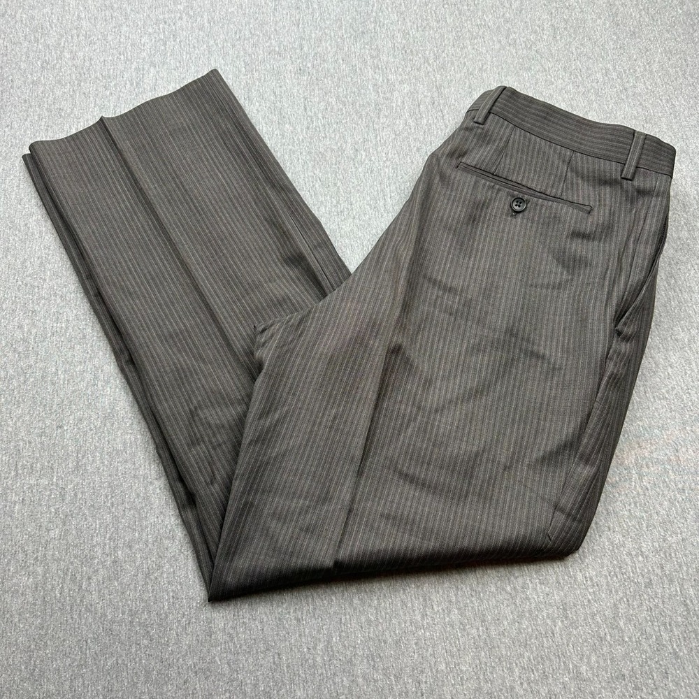 Banana Republic Classic Fit Wool Herringbone Dress Pants Mens 36x32 Brown